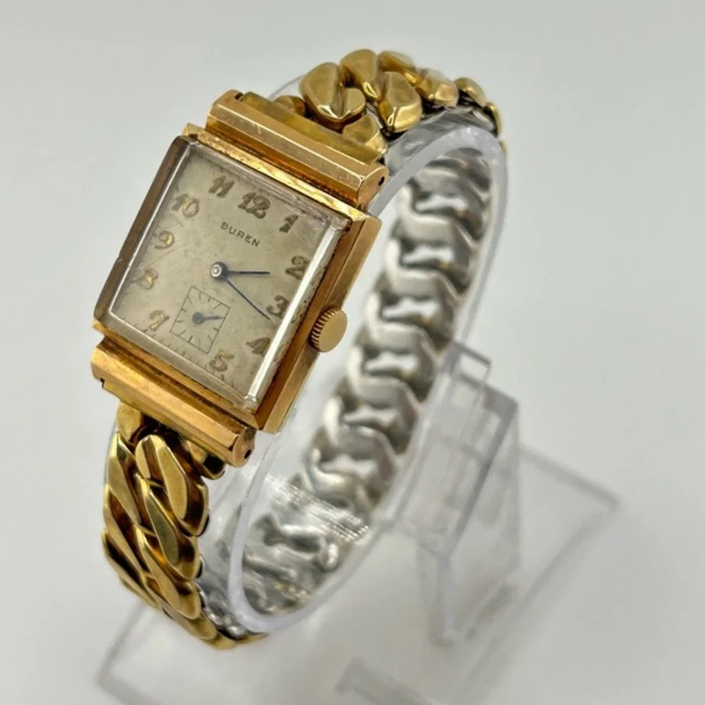 1940s Buren Grand-Prix Men's Square Roman Numeral Wristwatch #616 Working